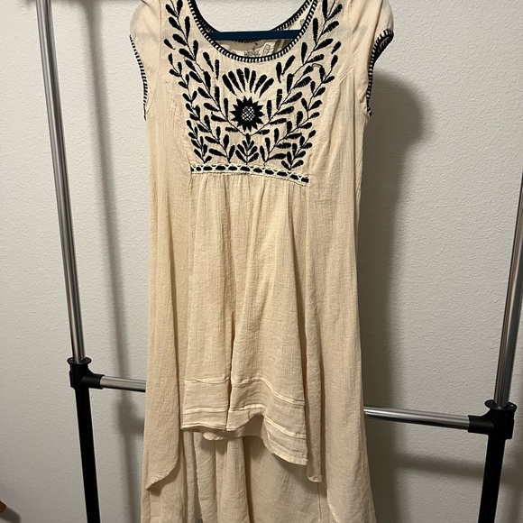 Free People Black and Cream Embroidered Marina Dress - Picture 2 of 4
